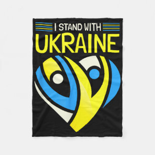 Stand With Ukraine Flag Anti-putin Say No To War U Fleece Blanket