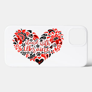 Stand with Ukraine lettering and heart iPhone 13 Case