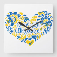 Stand with Ukraine lettering and heart