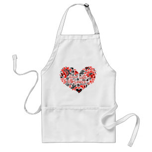 Stand with Ukraine lettering and heart Standard Apron