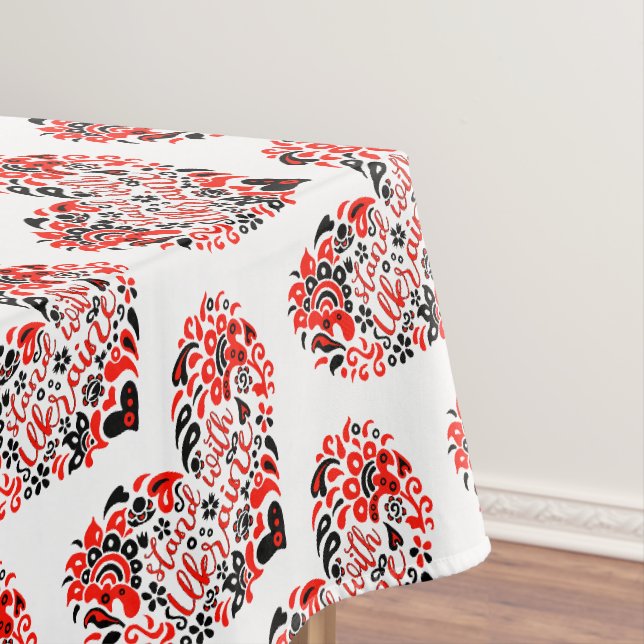 Stand with Ukraine lettering and heart Tablecloth (In Situ)