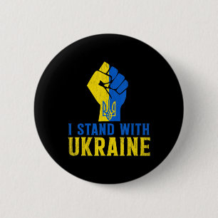 Stand With Ukraine Love Support Ukraine Men Women 6 Cm Round Badge