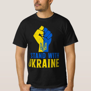 Stand With Ukraine Love Support Ukraine Men Women  T-Shirt
