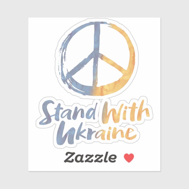 Stand With Ukraine - PEACE Symbol Sign Freedom Sti (Sheet)