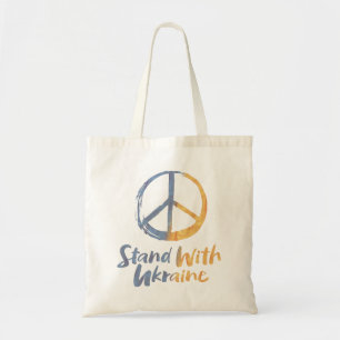 Stand With Ukraine - PEACE Symbol Sign War         Tote Bag