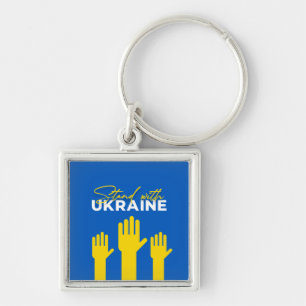 Stand with Ukraine Square Keychain