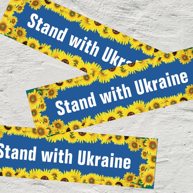 Stand with Ukraine Sunflower Blue Bumper Sticker (Creator Uploaded)