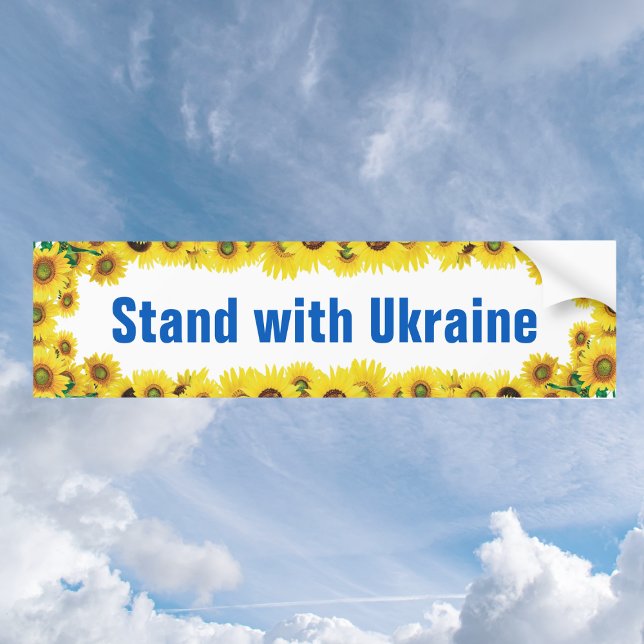 Stand with Ukraine Sunflower Bumper Sticker (Creator Uploaded)