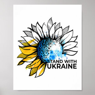 Stand With Ukraine Sunflower - Ukraine Strong Clot Poster