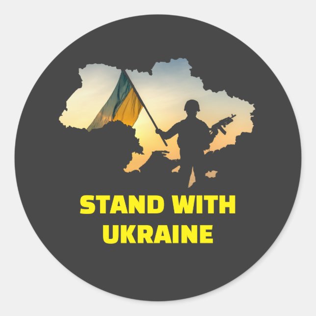 Stand with Ukraine – Support & Solidarity Classic Round Sticker (Front)