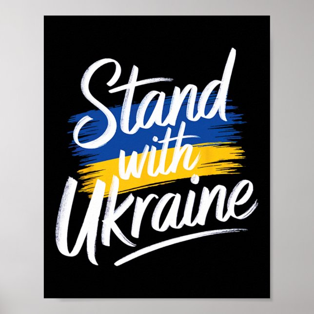 Stand With Ukraine Support Solidarity Peace Ukrain Poster (Front)