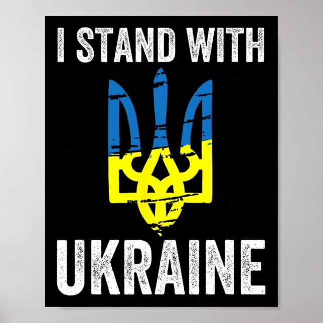 Stand With Ukraine Support Ukraine Resist Protest  Poster (Front)