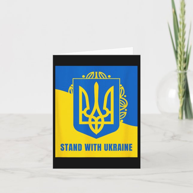 Stand With Ukraine - Support Ukraine, Stop The War Card (Front)