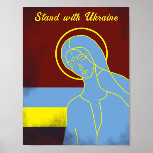 Stand with Ukraine "Yellow blue" peace Poster