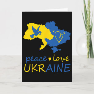 Stand With Ukrainian Peace Love Ukraine Flag  Card