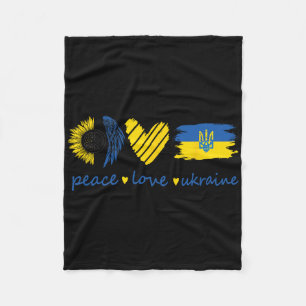 Stand With Ukrainian Peace Love Ukraine Sunflower Fleece Blanket