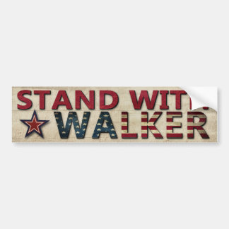 Stand With Walker Political Election Campaign Bumper Sticker