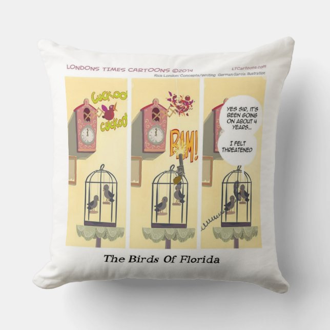 Stand Your Ground Funny Bird With Gun Cushion (Front)