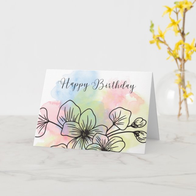 Standard, 12.7 cm x 17.8 cm Folded Greeting Card (Yellow Flower)