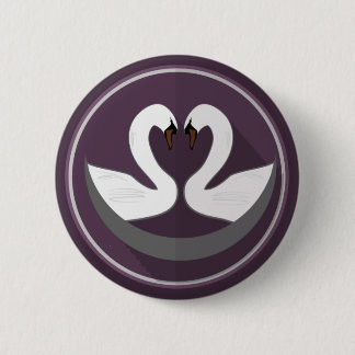 Standard, 2¼ Inch Round Button LOVE SWANS