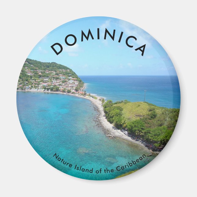 Standard, 2¼ Inch Round Magnet -DOMINICA (Front)