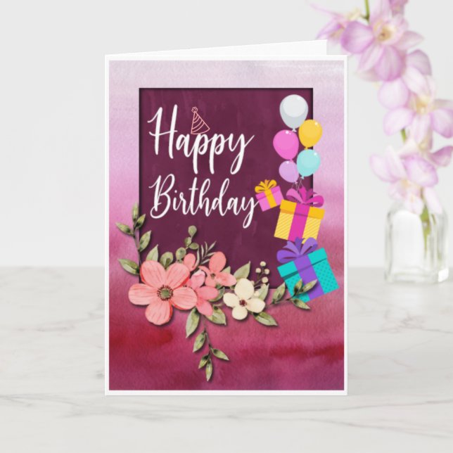 Standard, 5" x 7" Folded Greeting Card (Orchid)