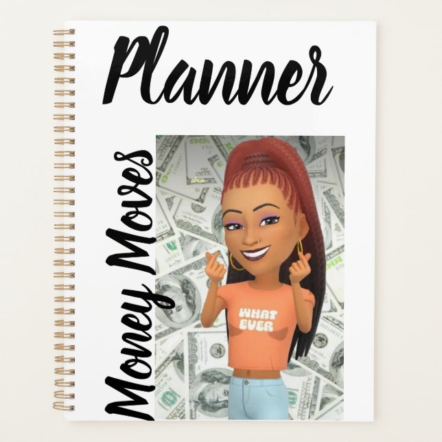 Standard (8.5" x 11"), Hard Cover, Black Spiral Pl Planner (Front)