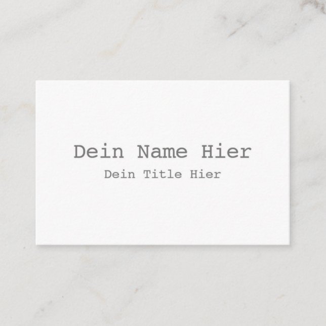 Standard, 8.5 x 5.5 cm Business Card (Front)