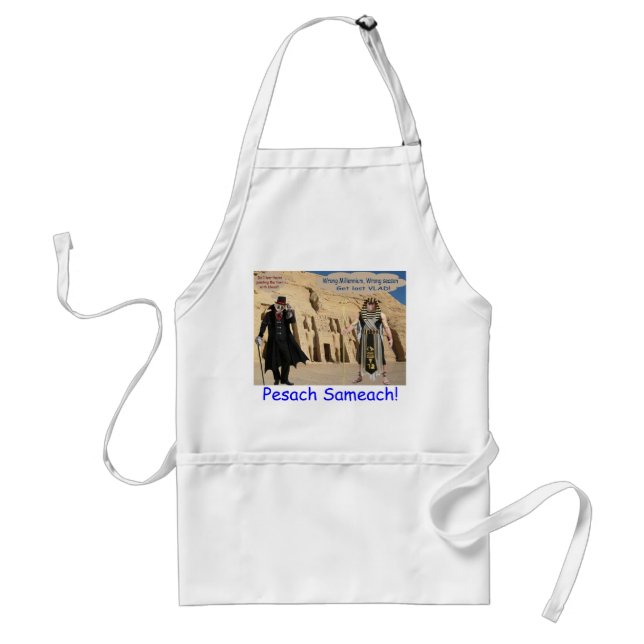 standard apron.  Happy Passover.  loris monkey Apron (Front)