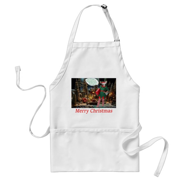 standard apron.  Merry Christmas.  fennec fox/ elf Apron (Front)