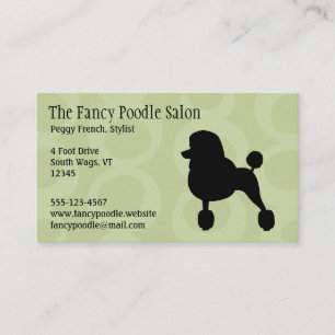 Standard Black Poodle Silhouette Business Card