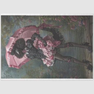 Standard Black Poodle Victorian Attire Decoupage Tissue Paper