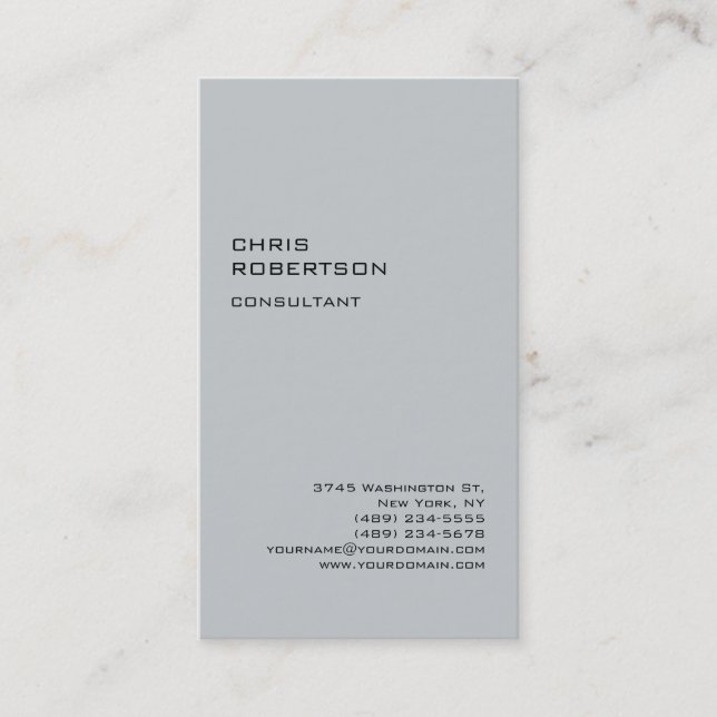 Standard Grey Attractive Charming Business Card (Front)