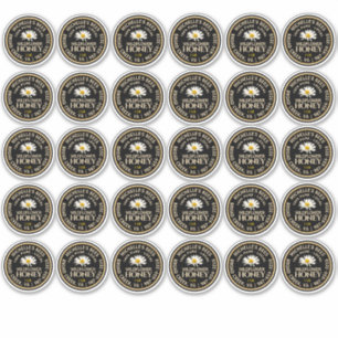 Standard Mason Jar Lid Honey Label Daisy 2.125"