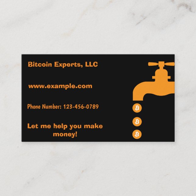 Standard Matte Bitcoin Custom Business Card (Front)