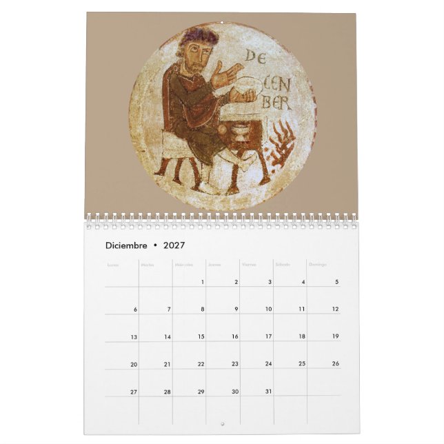 Standard medieval calendar 2 pages (Dec 2027)