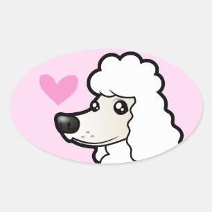 Standard/Miniature/Toy Poodle Love (puppy cut) Oval Sticker