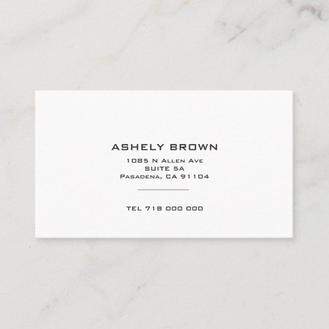 Standard Minimalist Business card (Front)