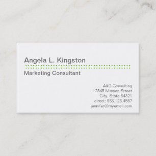 Standard modern micro dot apple green grey custom business card
