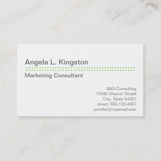 Standard modern micro dot apple green grey custom business card