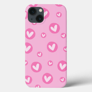 Standard Pink Hearts iPhone Case