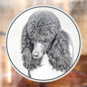 Standard Poodle Black Parti Painting - Dog Art