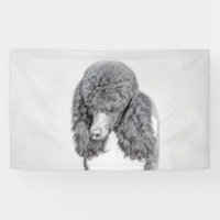 Standard Poodle Black Parti Painting - Dog Art