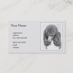 Standard Poodle Black Parti Painting - Dog Art Business Card