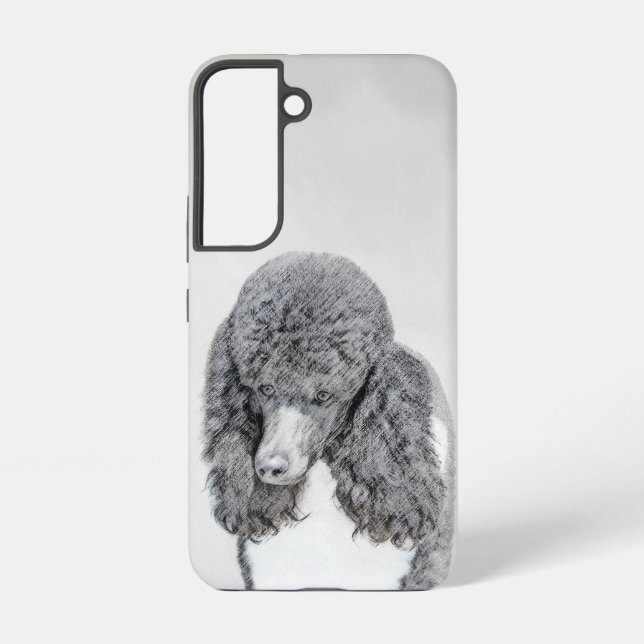 Standard Poodle Black Parti Painting - Dog Art Samsung Galaxy S22 Case (Back)
