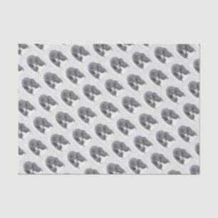 Standard Poodle Black Parti Painting - Dog Art Tissue Paper