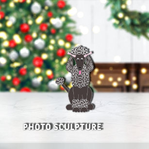 Standard Poodle Black Pet Ornament Photo Sculpture Decoration