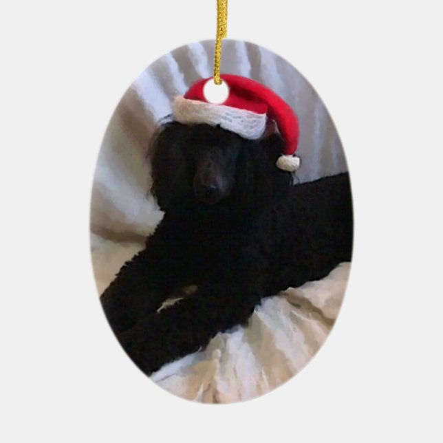 Standard Poodle Ceramic Tree Decoration (Front)