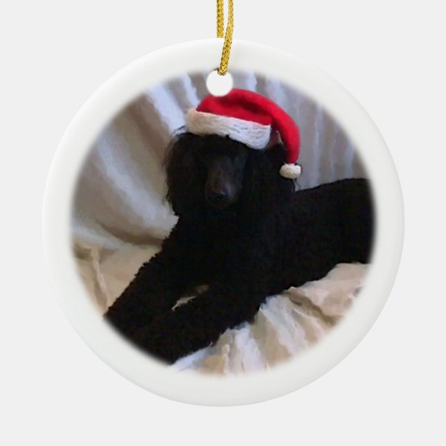 Standard Poodle Ceramic Tree Decoration (Front)