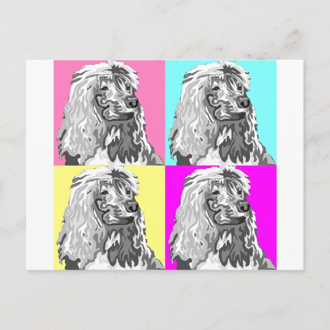 Standard Poodle Does Pastel Postcard (Front)